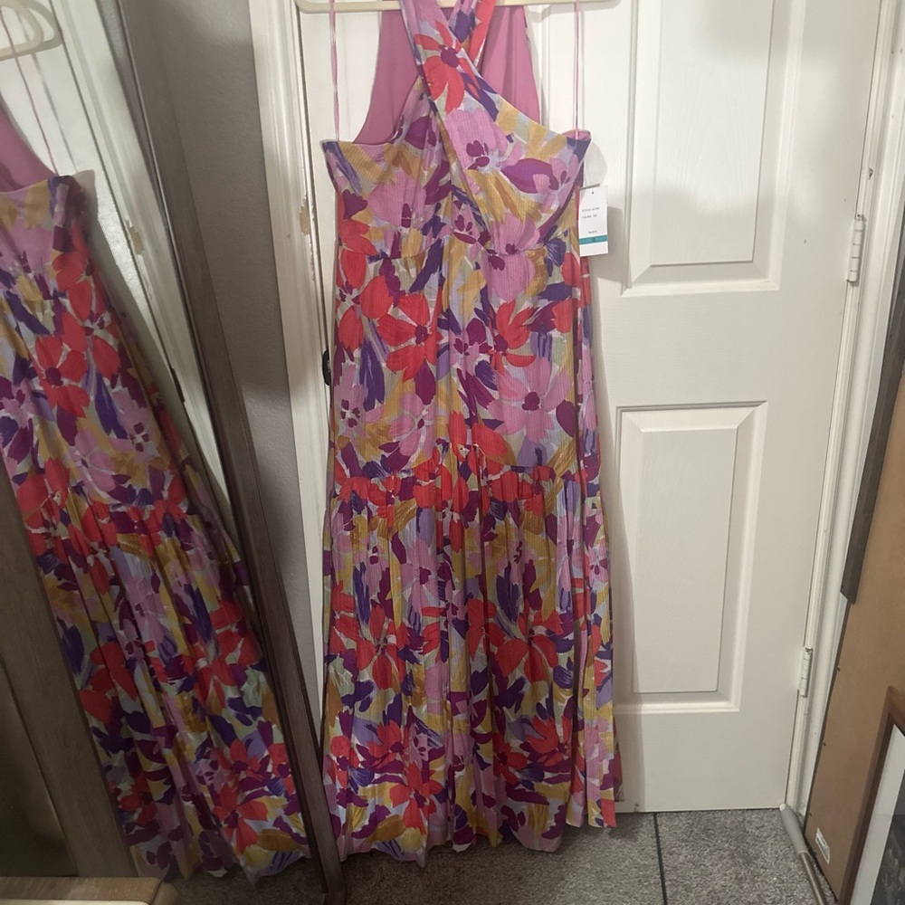 Taylor Pink and Purple Floral Maxi Dress